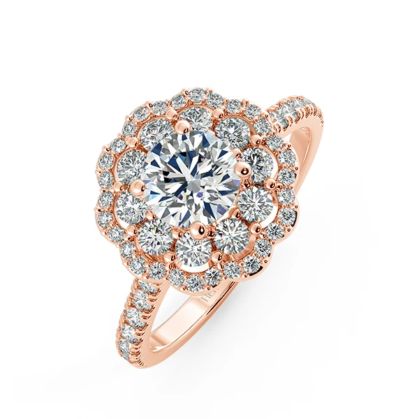 Floral Double Halo Engagement Ring NCH2304 3